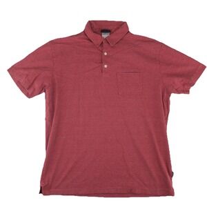 Patagonia Organic Cotton Polo Shirt Mens Large Red Striped